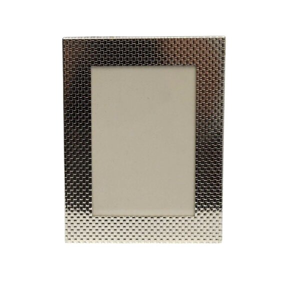 Sicura Italian Designs Silver Basket Weave Picture Frame 4x6 - Picture 1 of 3